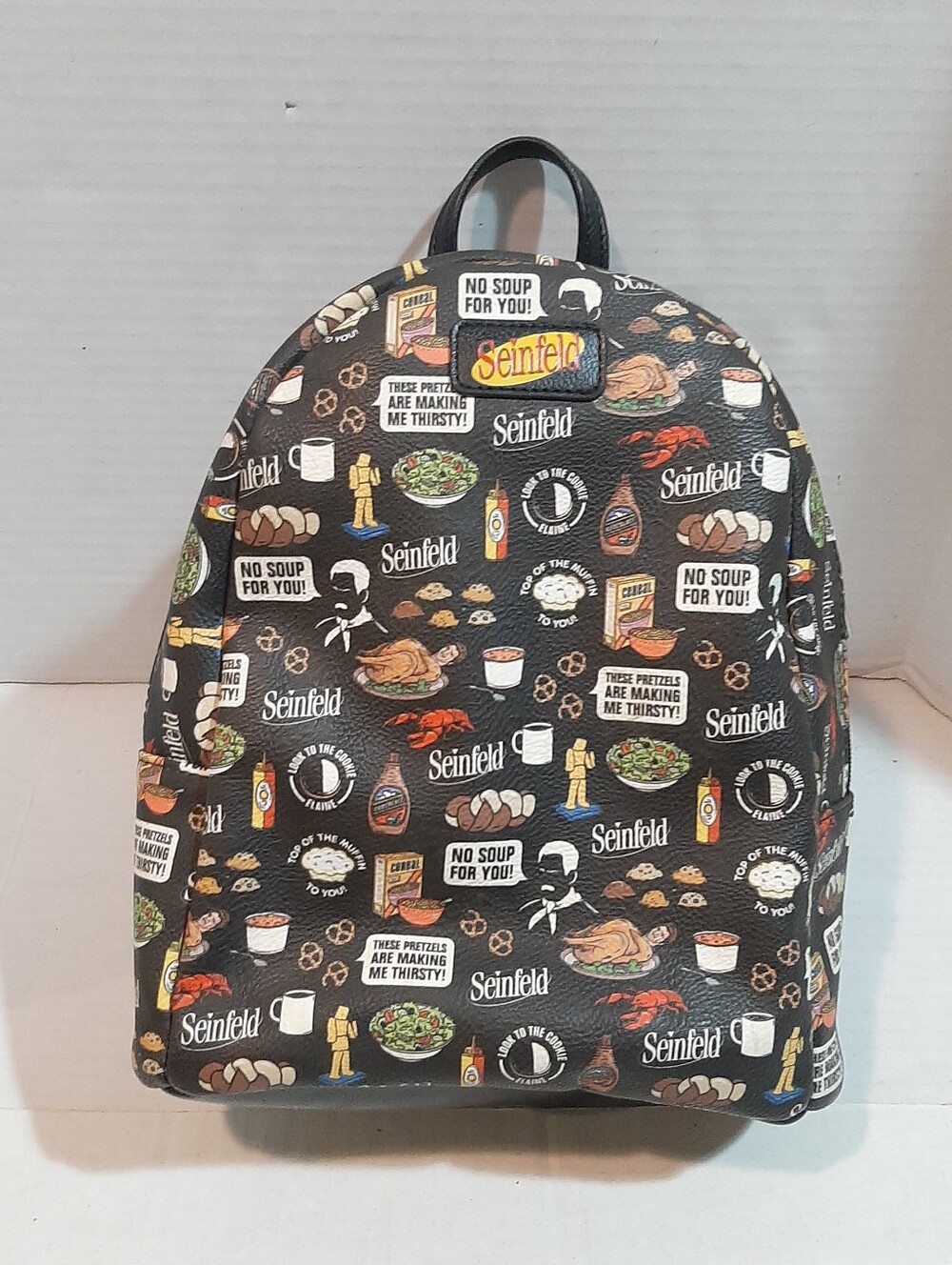 Black Funko Seinfeld Faux Vegan Leather Small Mini Backpack